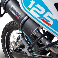 Malaguti XSM 125 Supermoto 2021-2023, Furore Nero, Slip-on exhaust including link pipe and removable db killer 