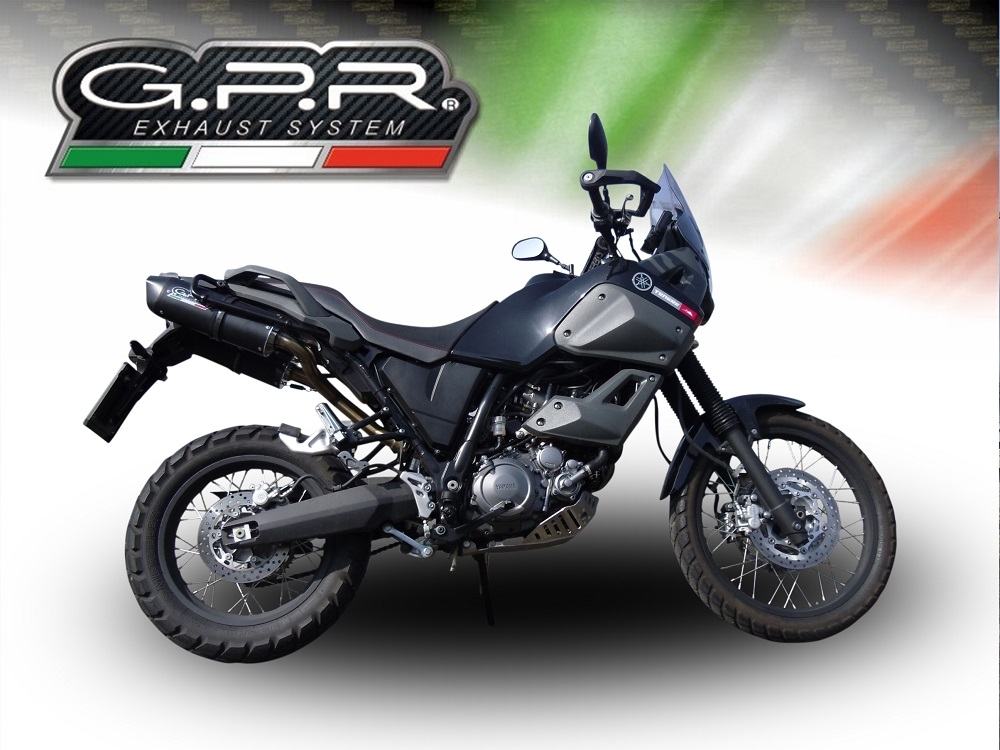 GPR exhaust compatible with  Yamaha Xt 660 Z Teneré 2008-2016, Furore Nero, Dual slip-on including removable db killers and link pipes 