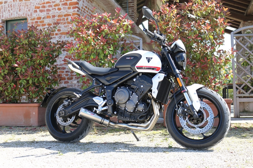 Triumph Trident 660 2021-2024, M3 Titanium Natural, Full system exhaust, including removable db killer 