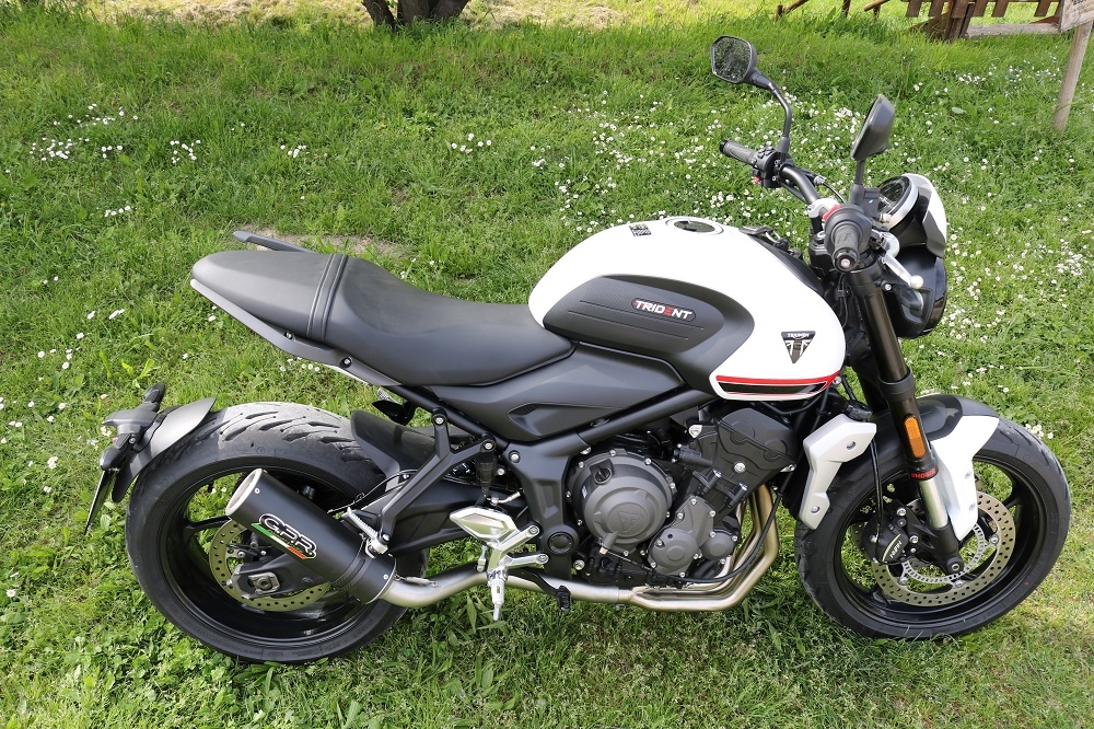 Triumph Trident 660 2021-2024, M3 Black Titanium, Full system exhaust, including removable db killer 