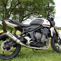 Triumph Trident 660 2021-2024, M3 Titanium Natural, Full system exhaust, including removable db killer 