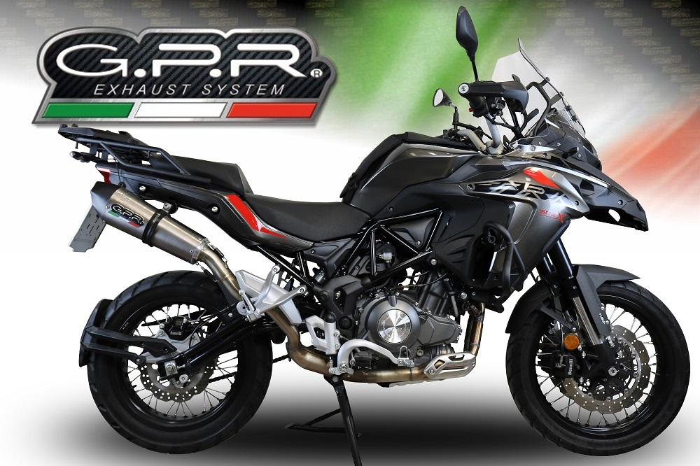 Benelli Trk 502 X 2021-2024, GP Evo4 Titanium, Slip-on exhaust including removable db killer and link pipe 