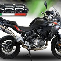 Benelli Trk 502 X 2021-2024, GP Evo4 Titanium, Slip-on exhaust including removable db killer and link pipe 