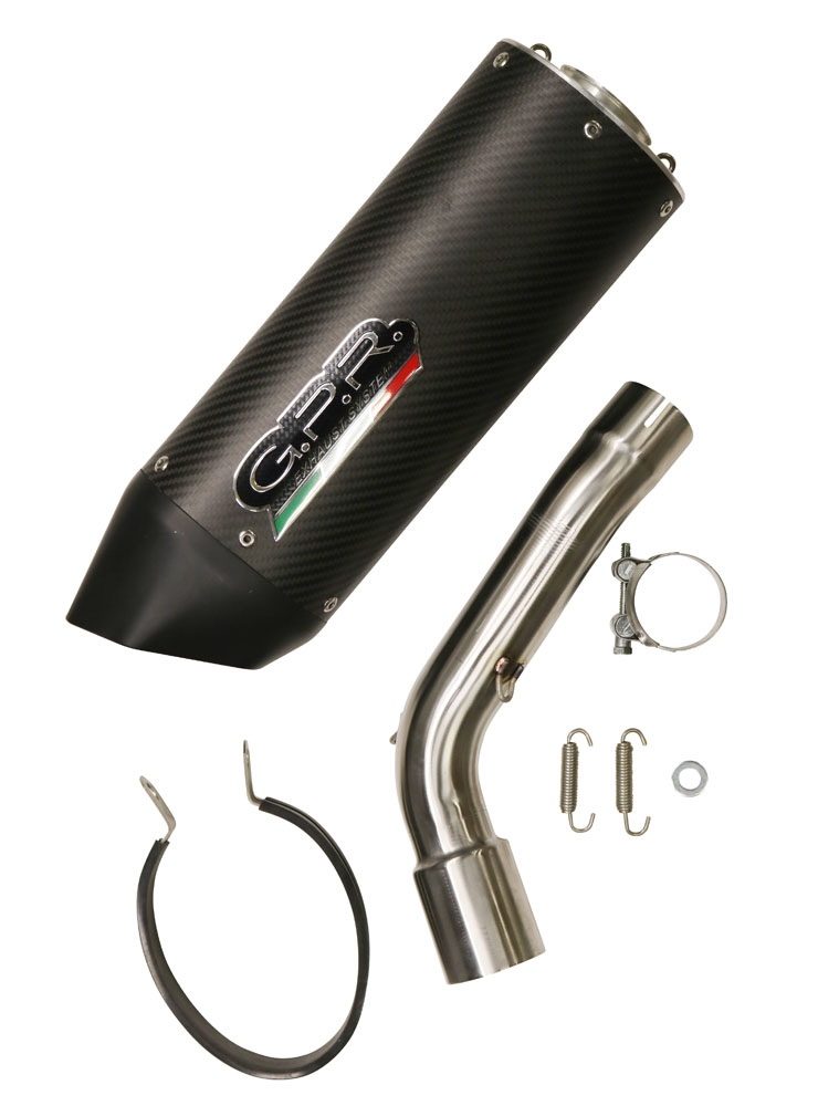 GPR exhaust compatible with  Kawasaki Versys 1000 2019-2020, Furore Evo4 Nero, Slip-on exhaust including removable db killer and link pipe 