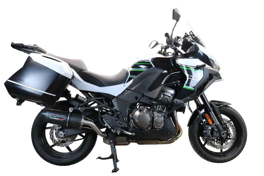 GPR exhaust compatible with  Kawasaki Versys 1000 2019-2020, Furore Evo4 Nero, Slip-on exhaust including removable db killer and link pipe 