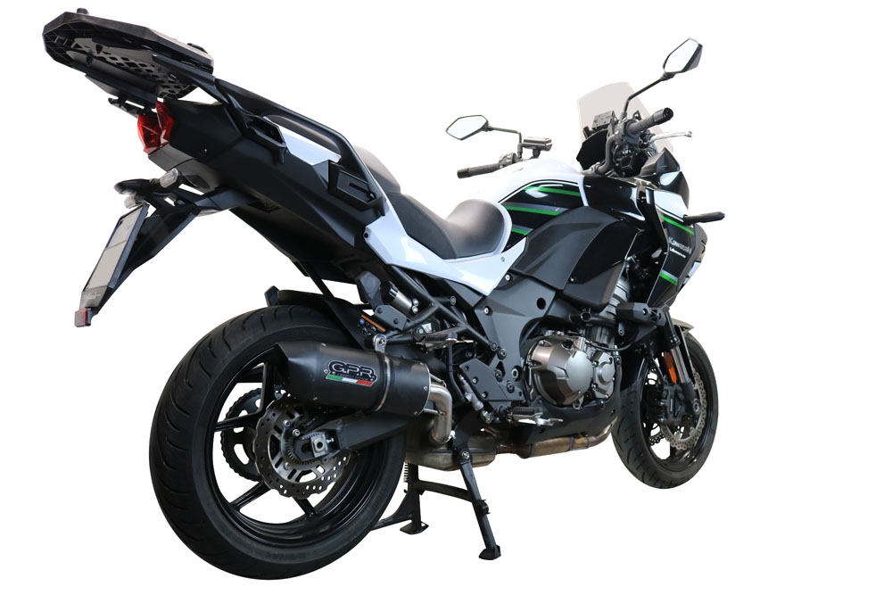 GPR exhaust compatible with  Kawasaki Versys 1000 2019-2020, Furore Evo4 Nero, Slip-on exhaust including removable db killer and link pipe 