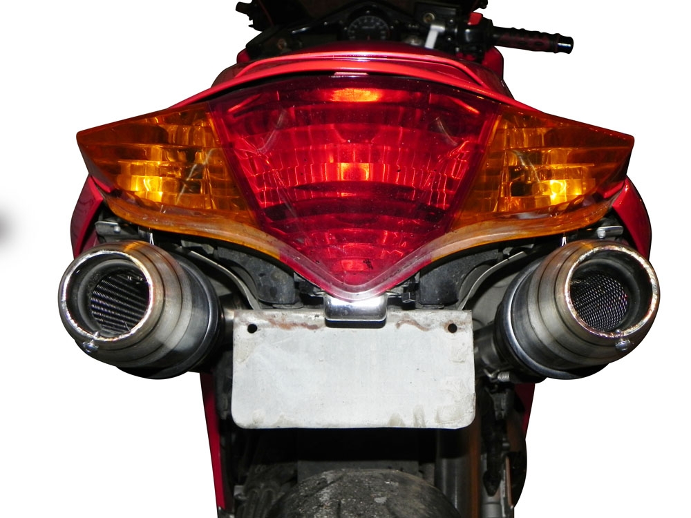 Honda VFR800 V-Tec 2002-2013, Deeptone Inox, Dual slip-on including removable db killers and link pipes 