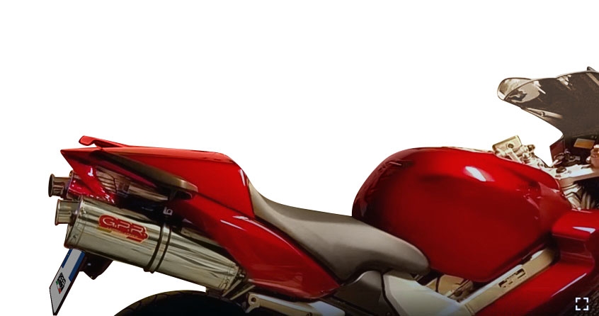 Honda VFR800 V-Tec 2002-2013, Trioval, Dual slip-on including removable db killers and link pipes 