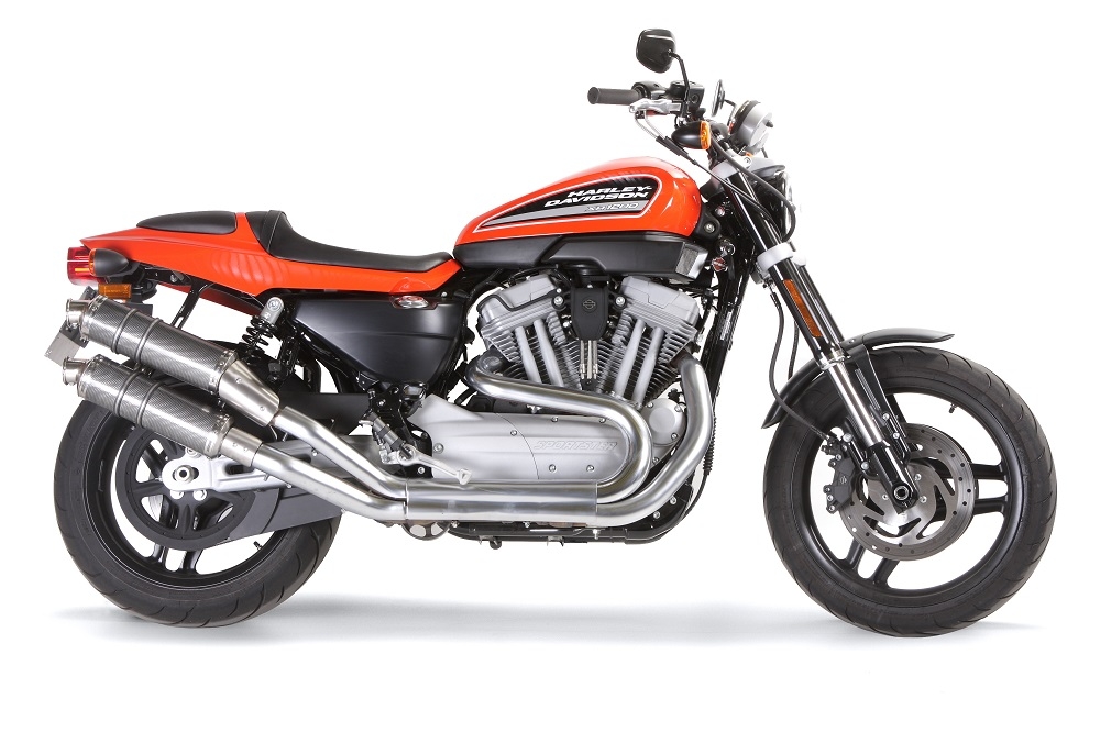 Harley Davidson XR1200 2008-2012, Poppy Tondo, Dual slip-on including removable db killers and link pipes 