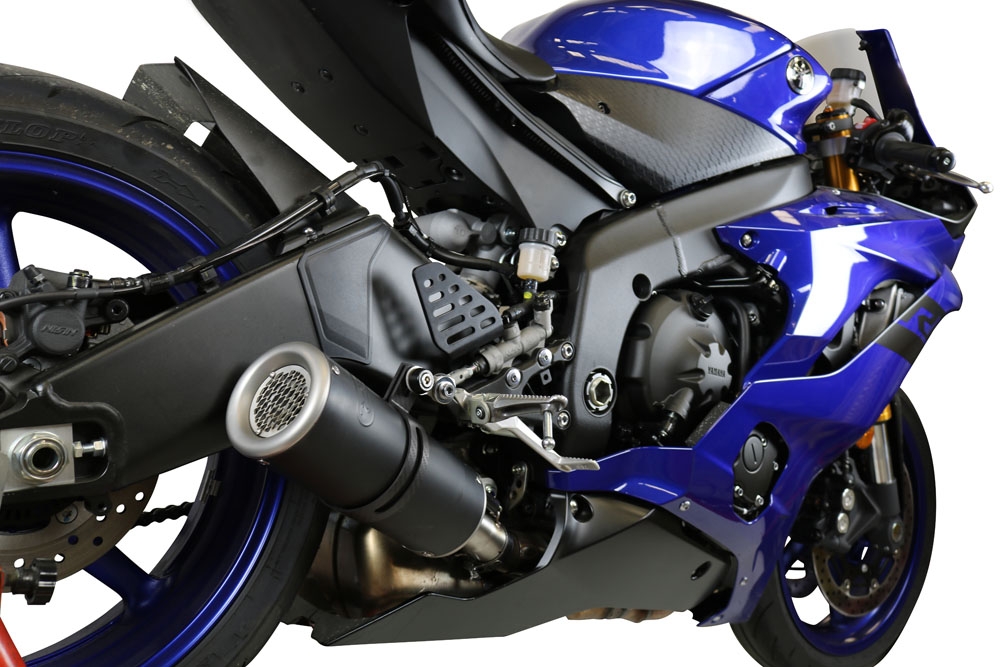 Yamaha Yzf R6 2017-2024, M3 Black Titanium, Slip-on exhaust including removable db killer and link pipe 