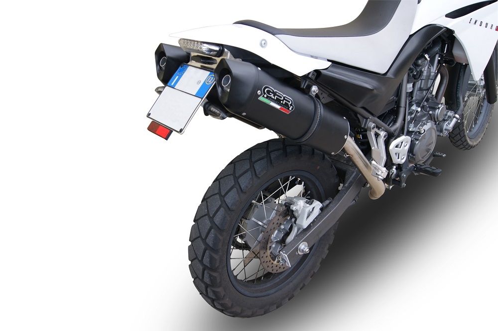 GPR exhaust compatible with  Yamaha Xt 660 X-R  2004-2014, Furore Nero, Dual slip-on including removable db killers and link pipes 