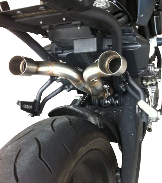 Yamaha MT03 660 2006-2013, Gpe Ann. titanium, Dual slip-on including removable db killers and link pipes 