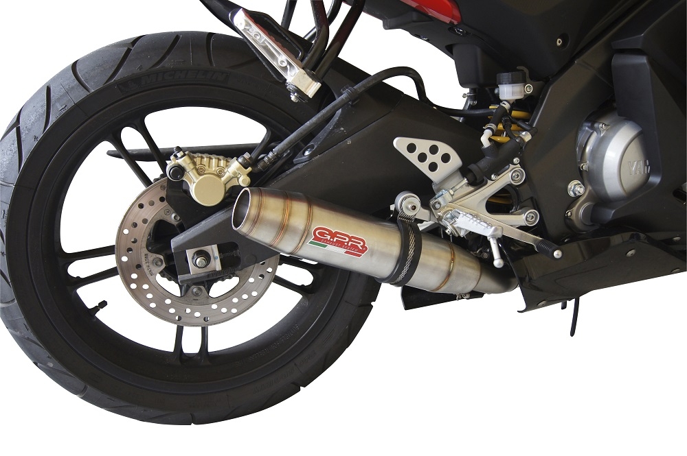 Yamaha YZF 125 R  2008-2013, Deeptone Inox, Full system exhaust, including removable db killer  