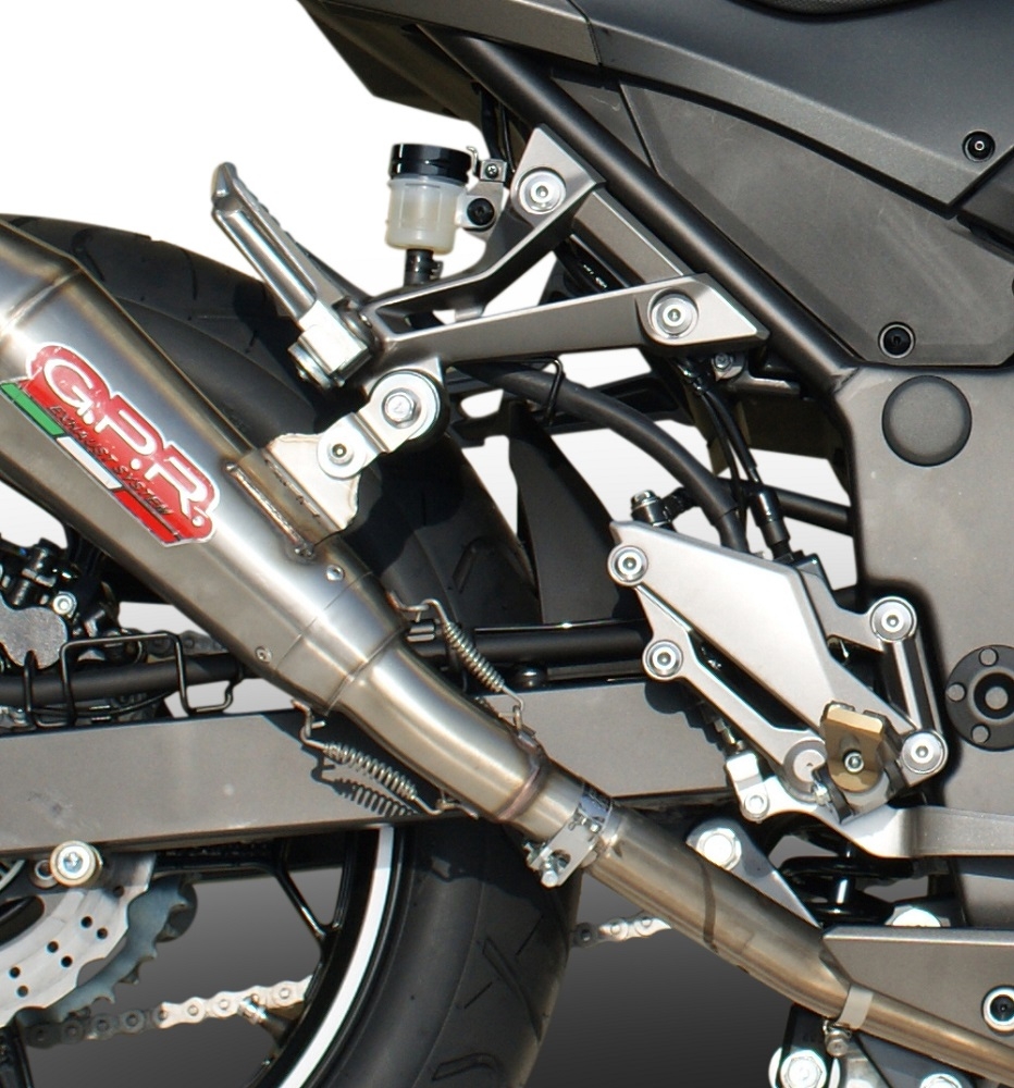 GPR exhaust compatible with  Kawasaki Z300 2014-2017, Powercone Evo, Slip-on exhaust including removable db killer and link pipe 