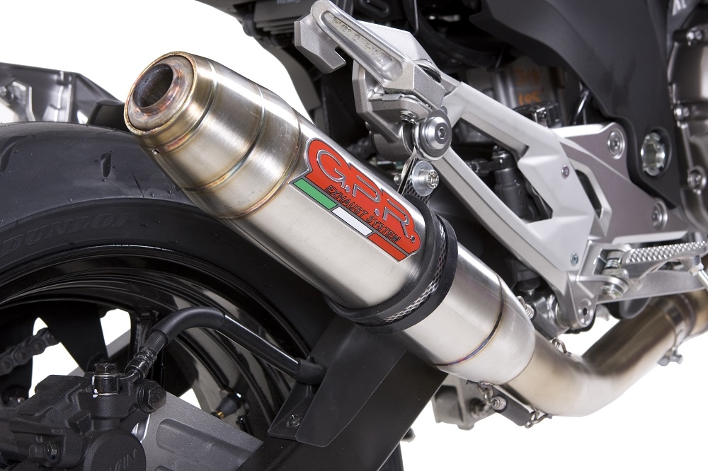 GPR exhaust compatible with  Kawasaki Z-800 2009-2016, Deeptone Inox, Slip-on exhaust including removable db killer and link pipe 