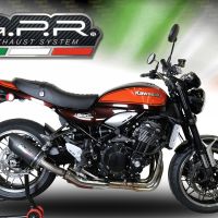 GPR exhaust compatible with  Kawasaki Z900RS 2018-2020, Furore Evo4 Poppy, Slip-on exhaust including removable db killer and link pipe 