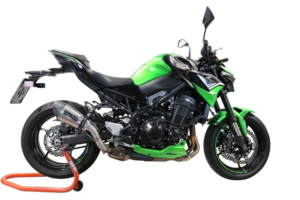 Exhaust system compatible with Kawasaki Z 900 2021-2024, GP Evo4 Titanium, Homologated legal slip-on exhaust including removable db killer and link pipe 