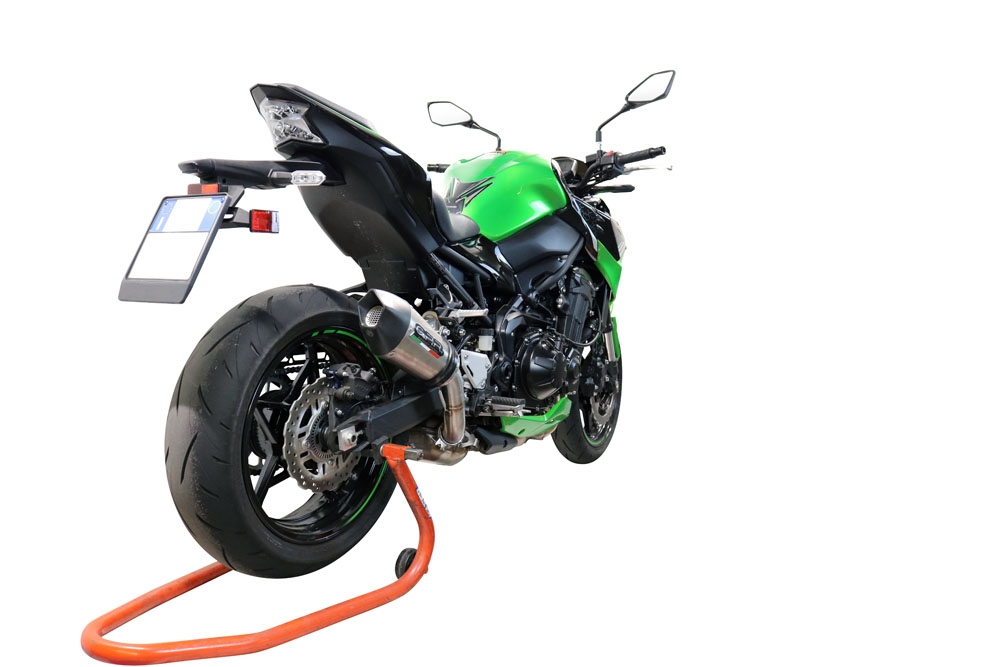 Exhaust system compatible with Kawasaki Z 900 2021-2024, GP Evo4 Titanium, Homologated legal slip-on exhaust including removable db killer and link pipe 