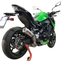 Exhaust system compatible with Kawasaki Z 900 2021-2024, M3 Titanium Natural, Homologated legal slip-on exhaust including removable db killer and link pipe 