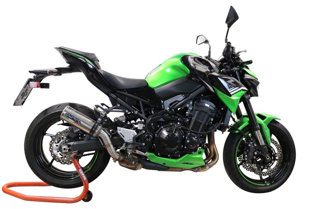 Exhaust system compatible with Kawasaki Z 900 2021-2024, M3 Inox , Homologated legal slip-on exhaust including removable db killer and link pipe 