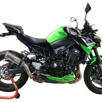 Exhaust system compatible with Kawasaki Z 900 2021-2024, M3 Inox , Homologated legal slip-on exhaust including removable db killer and link pipe 