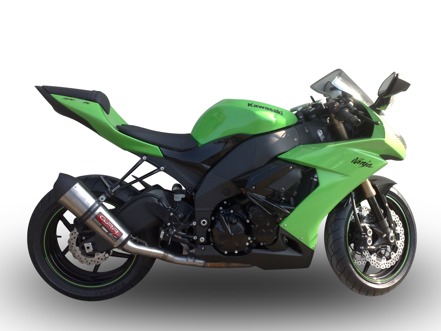 Kawasaki ZX-10R 2008-2009, Gpe Ann. titanium, Slip-on exhaust including removable db killer and link pipe 