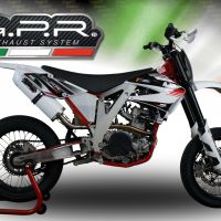 GPR exhaust compatible with  Ajp PR5 2015-2018, Albus Ceramic, Slip-on exhaust including removable db killer and link pipe 