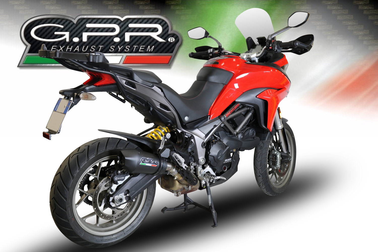 Ducati Multistrada 950 2021-2024, GP Evo4 Black Titanium, Slip-on exhaust including removable db killer and link pipe 