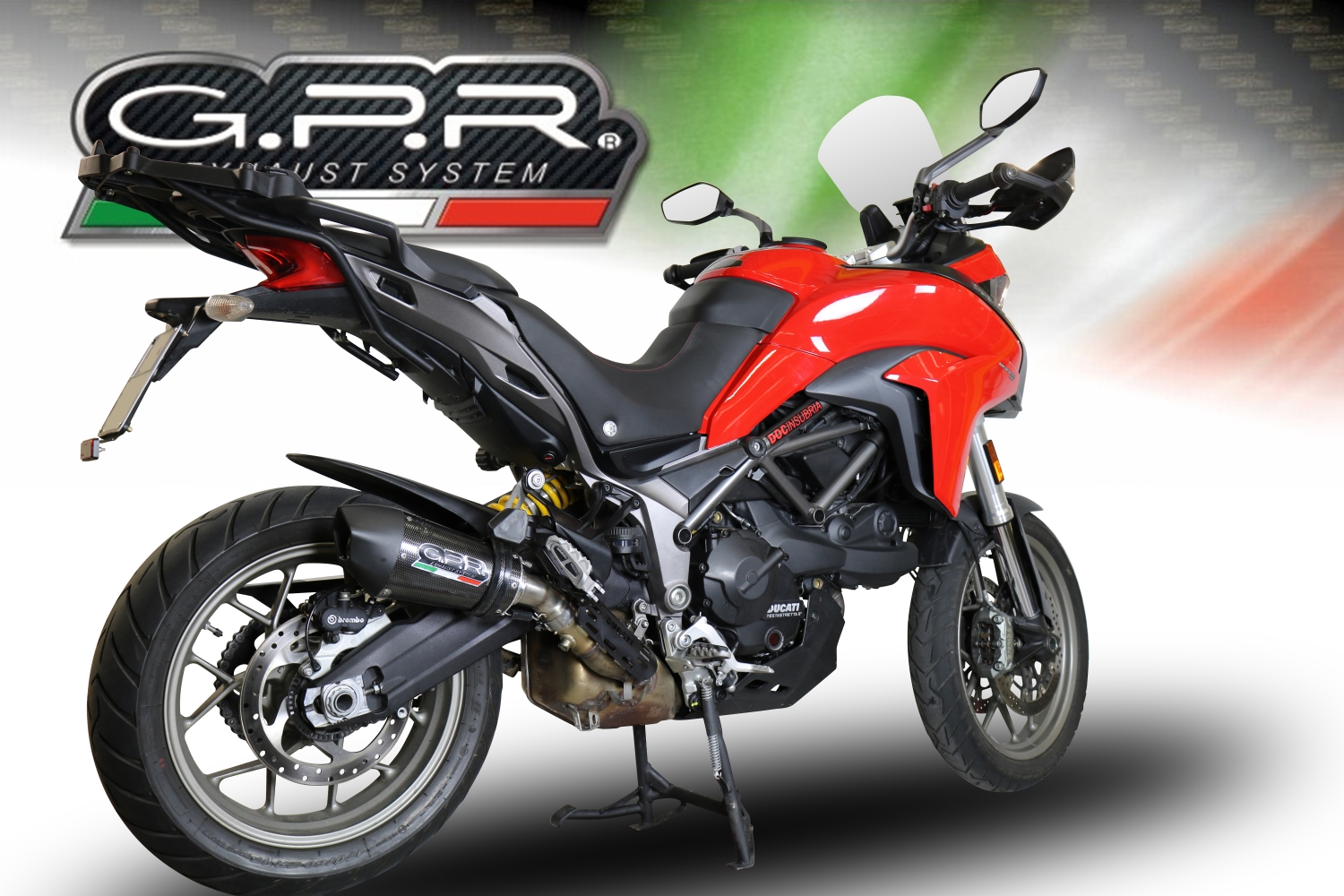 Ducati Multistrada 950 V2 S 2021-2024, GP Evo4 Poppy, Slip-on exhaust including removable db killer and link pipe 