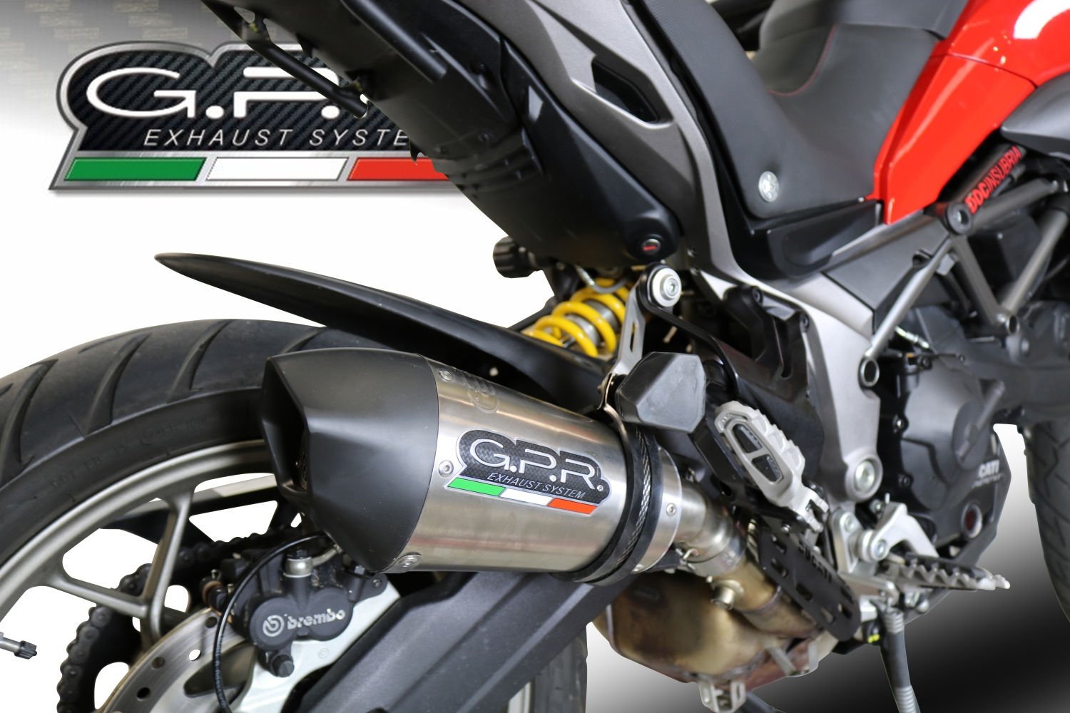 Ducati Multistrada 950 V2 S 2021-2024, GP Evo4 Titanium, Slip-on exhaust including removable db killer and link pipe 