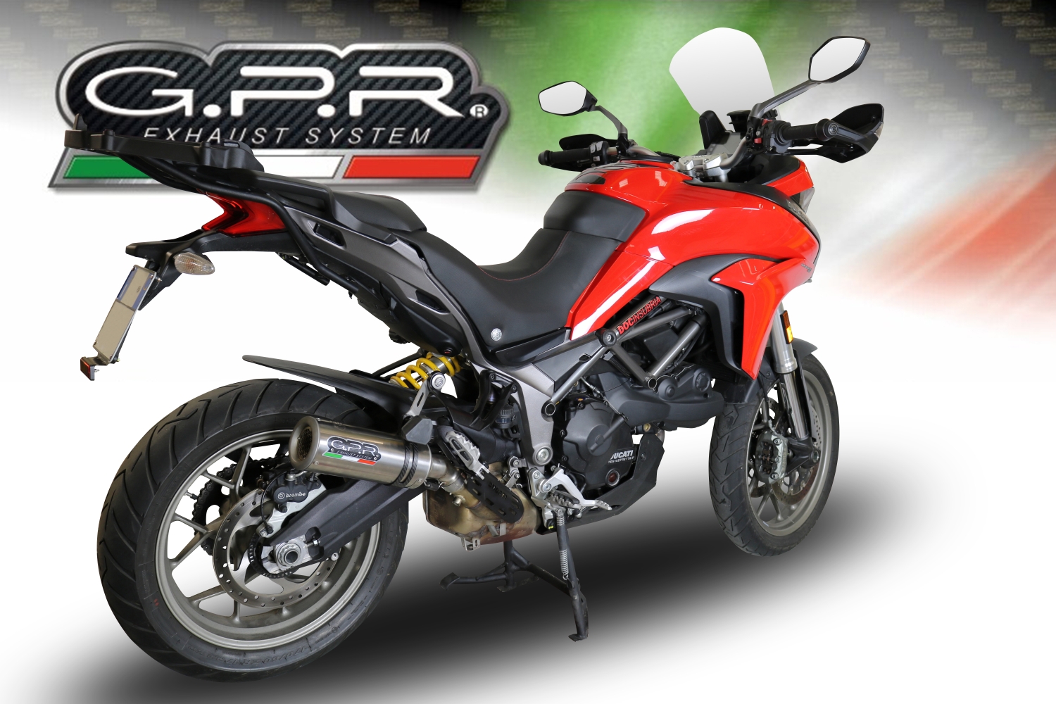 Ducati Multistrada 950 V2 S 2021-2024, M3 Titanium Natural, Slip-on exhaust including removable db killer and link pipe 