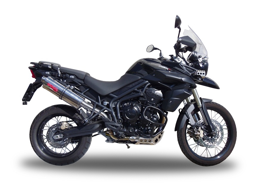 Triumph Tiger 800 - Xr - Xc - Xrx - Xcx - Xrt - Xca 2011-2016, Trioval, Slip-on exhaust including removable db killer and link pipe 