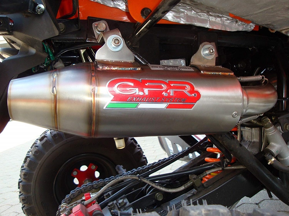 GPR exhaust compatible with  Adly 500 Hurricane S 2005-2021, Deeptone Atv, Slip-on exhaust including removable db killer and link pipe 