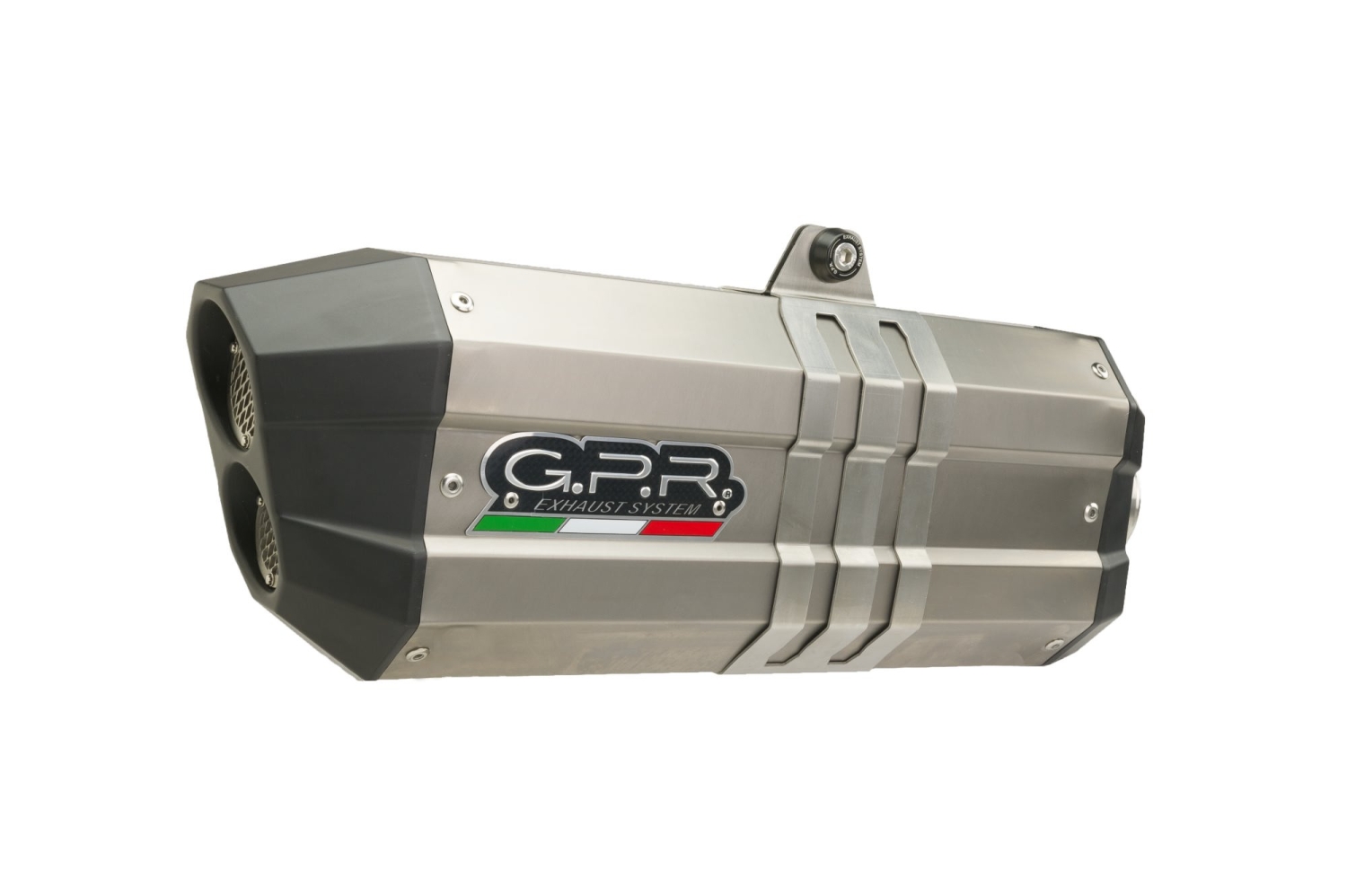 GPR exhaust compatible with  Bmw R1250GS - Adventure 2021-2024, Sonic Titanium, Slip-on exhaust including removable db killer and link pipe 