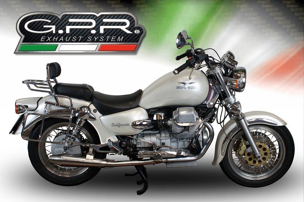 GPR exhaust compatible with  Moto Guzzi California 1100 Special/Stone/Sport/Ev/Alu 1997-2005, Vintacone, Dual slip-on including removable db killers and link pipes 