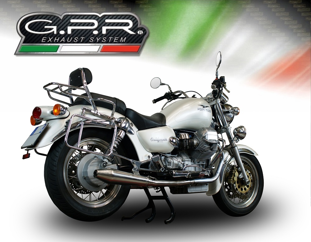 GPR exhaust compatible with  Moto Guzzi California 1100 Special/Stone/Sport/Ev/Alu 1997-2002, Vintacone, Dual slip-on including removable db killers and link pipes 