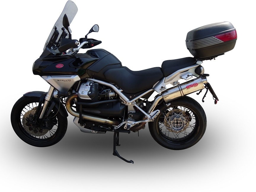 Moto Guzzi Stelvio 1200 4V  2008-2010, Trioval, Slip-on exhaust including removable db killer and link pipe 