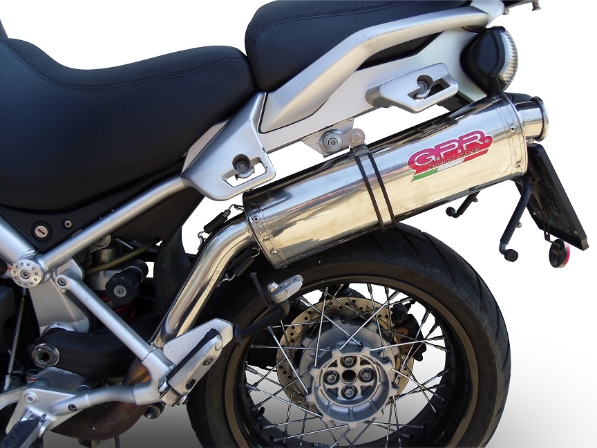 Moto Guzzi Stelvio 1200 4V  2008-2010, Trioval, Slip-on exhaust including removable db killer and link pipe 