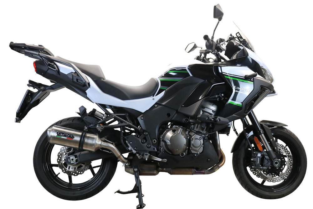 GPR exhaust compatible with  Kawasaki Versys 1000 2021-2023, Satinox , Slip-on exhaust including removable db killer and link pipe 