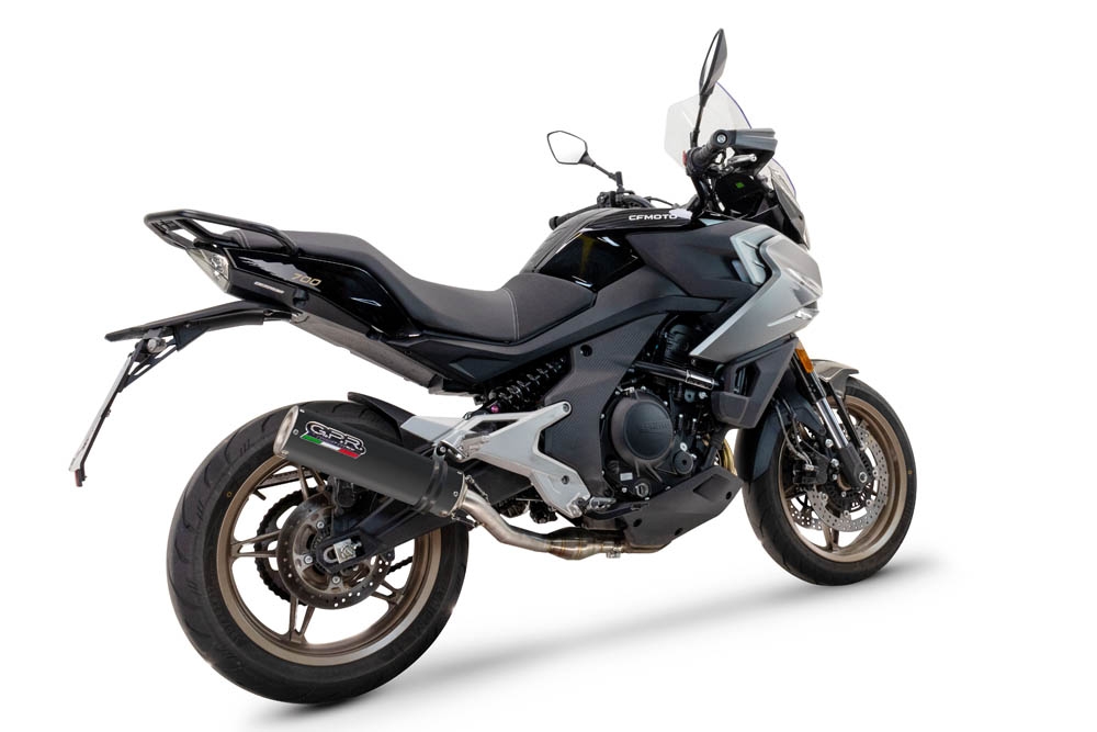 Cf Moto 700 Mt 2023-2024, M3 Black Titanium, Slip-on exhaust including link pipe and removable db killer 