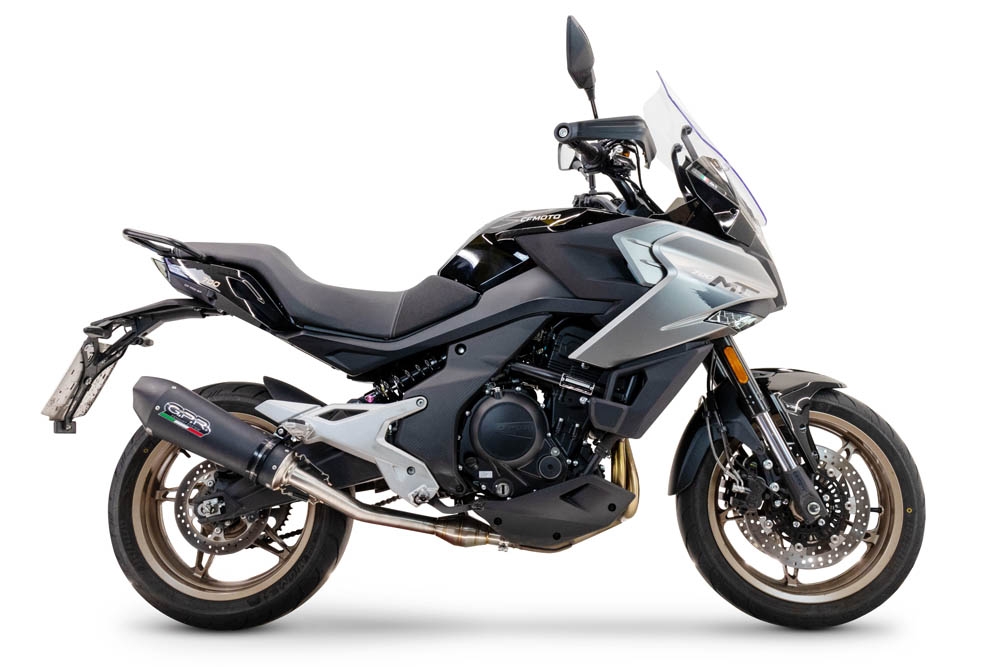 Cf Moto 700 Mt 2023-2024, Gpe Ann. Black titanium, Slip-on exhaust including link pipe and removable db killer 