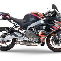 Aprilia RS 457 2024-2025, Ghost Inox, Full system exhaust, including removable db killer 