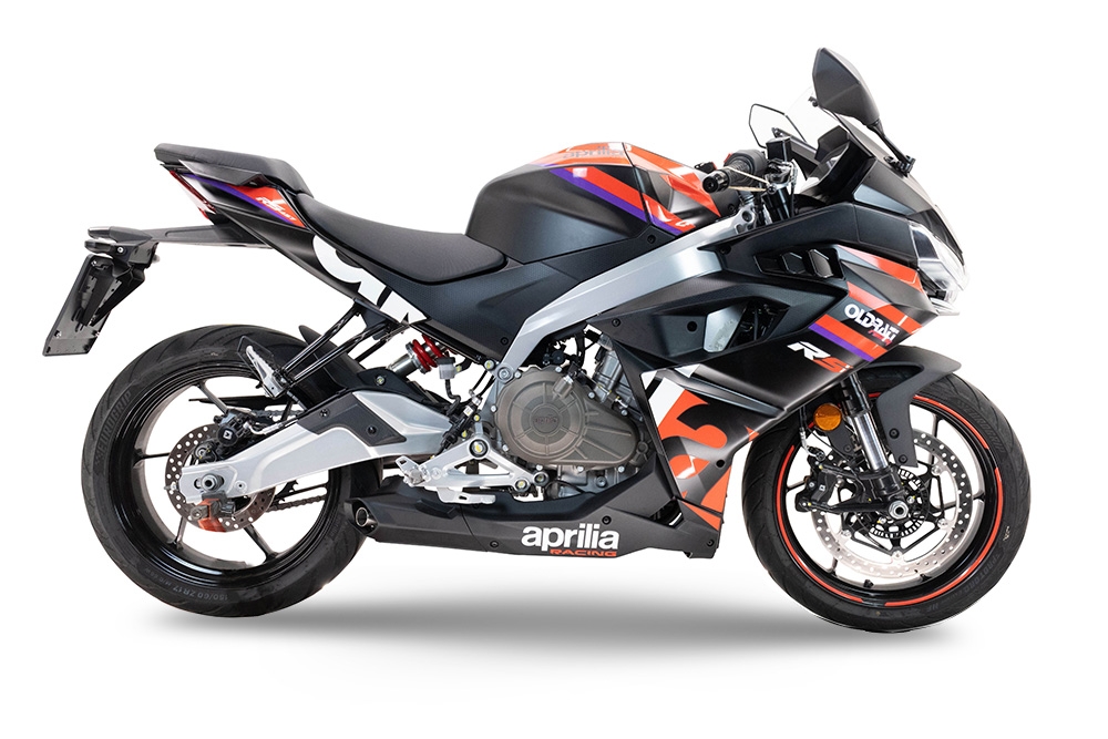 Aprilia RS 457 2024-2025, Ghost Inox, Full system exhaust, including removable db killer 