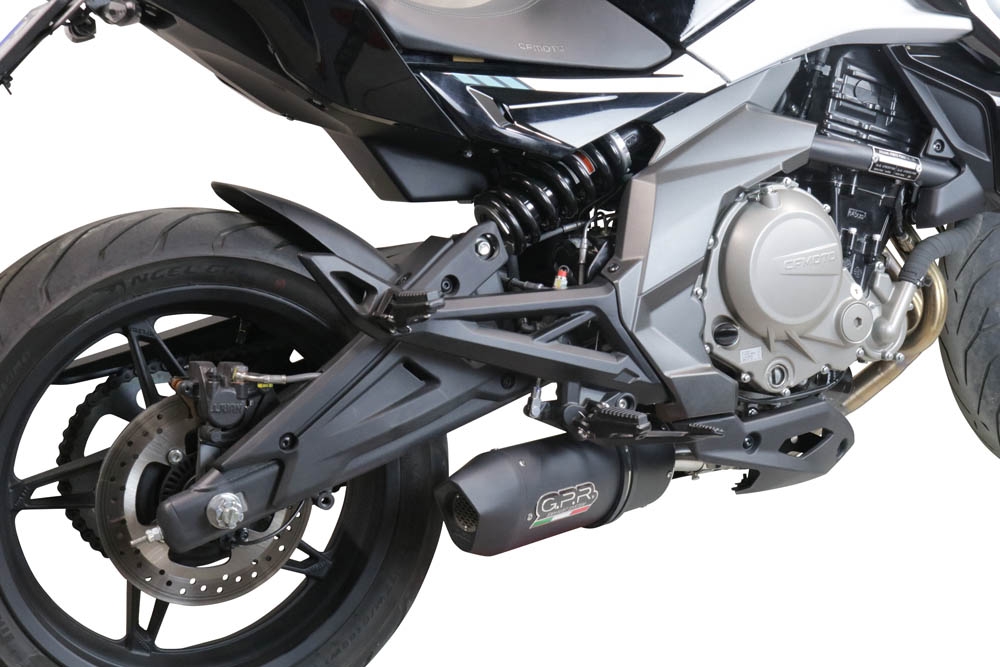 Cf Moto 650 Mt 2021-2024, Furore Nero, Slip-on exhaust including link pipe and removable db killer 