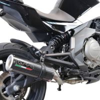 Exhaust system compatible with Cf Moto 400 NK 2021-2023, M3 Poppy , Homologated legal slip-on exhaust including removable db killer, link pipe and catalyst 