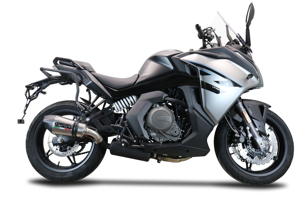 Cf Moto 650 Gt 2022-2024, GP Evo4 Titanium, Slip-on exhaust including removable db killer and link pipe 