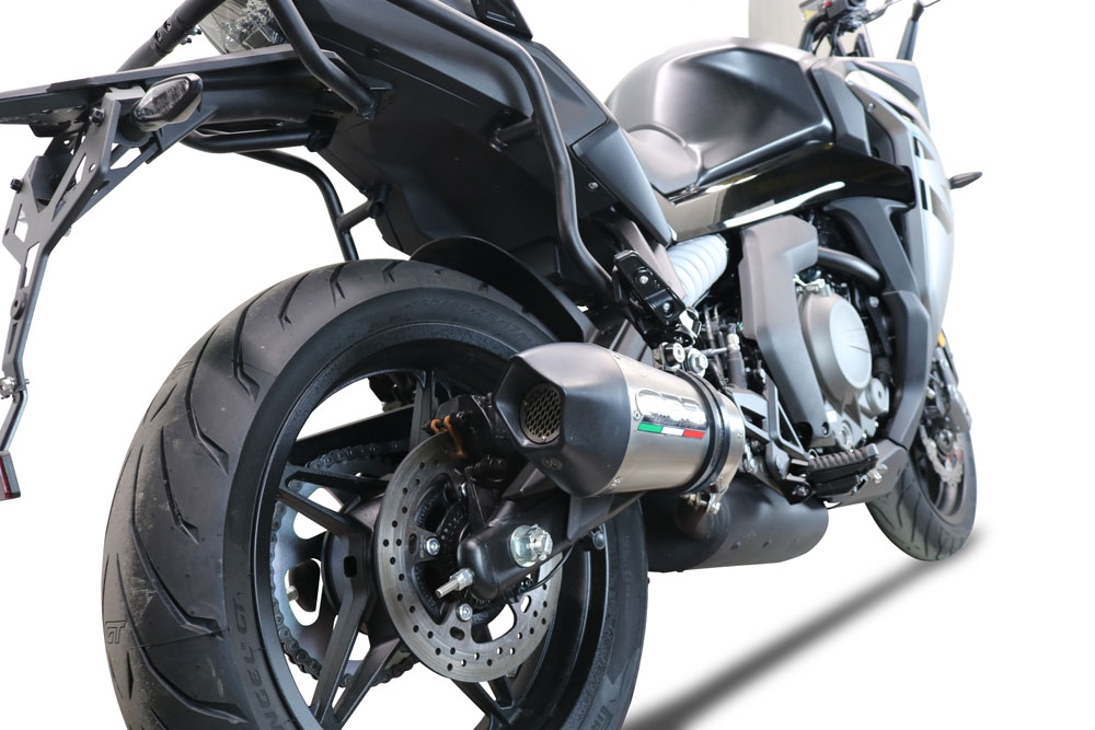 Cf Moto 650 Gt 2022-2024, GP Evo4 Titanium, Slip-on exhaust including removable db killer and link pipe 