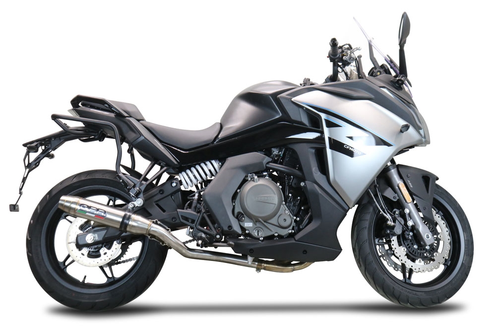 Cf Moto 650 Gt 2022-2024, Deeptone Inox, Slip-on exhaust including link pipe and removable db killer 