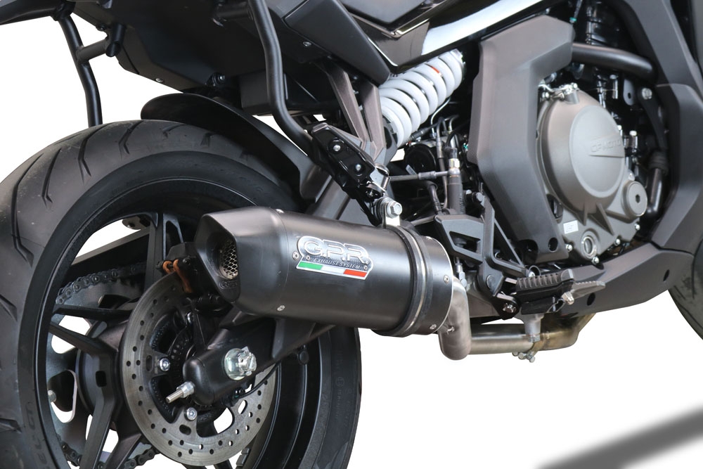 Cf Moto 650 Gt 2022-2024, Furore Nero, Slip-on exhaust including link pipe and removable db killer 