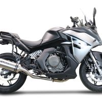 Cf Moto 650 Gt 2022-2024, Satinox , Slip-on exhaust including link pipe and removable db killer 